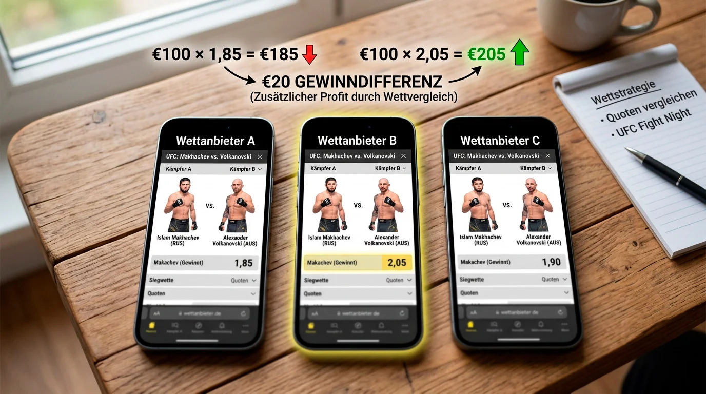 Quoten vergleichen beim MMA-Wetten – Line Shopping Grundlagen für UFC-Wetter erklärt