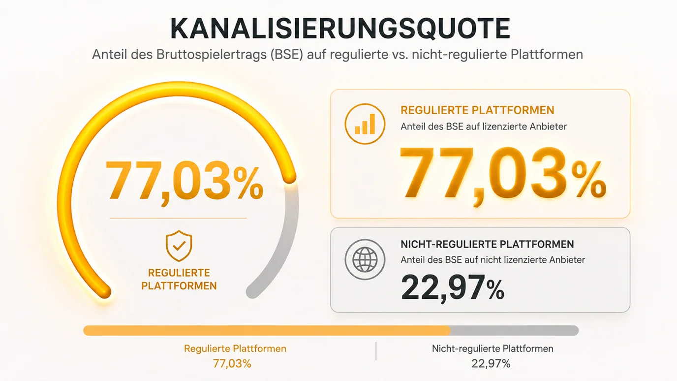 Kanalisierungsrate Deutschland 77 Prozent – GGL Schwarzmarkt-Studie 2026 und Regulierungserfolg Glücksspiel