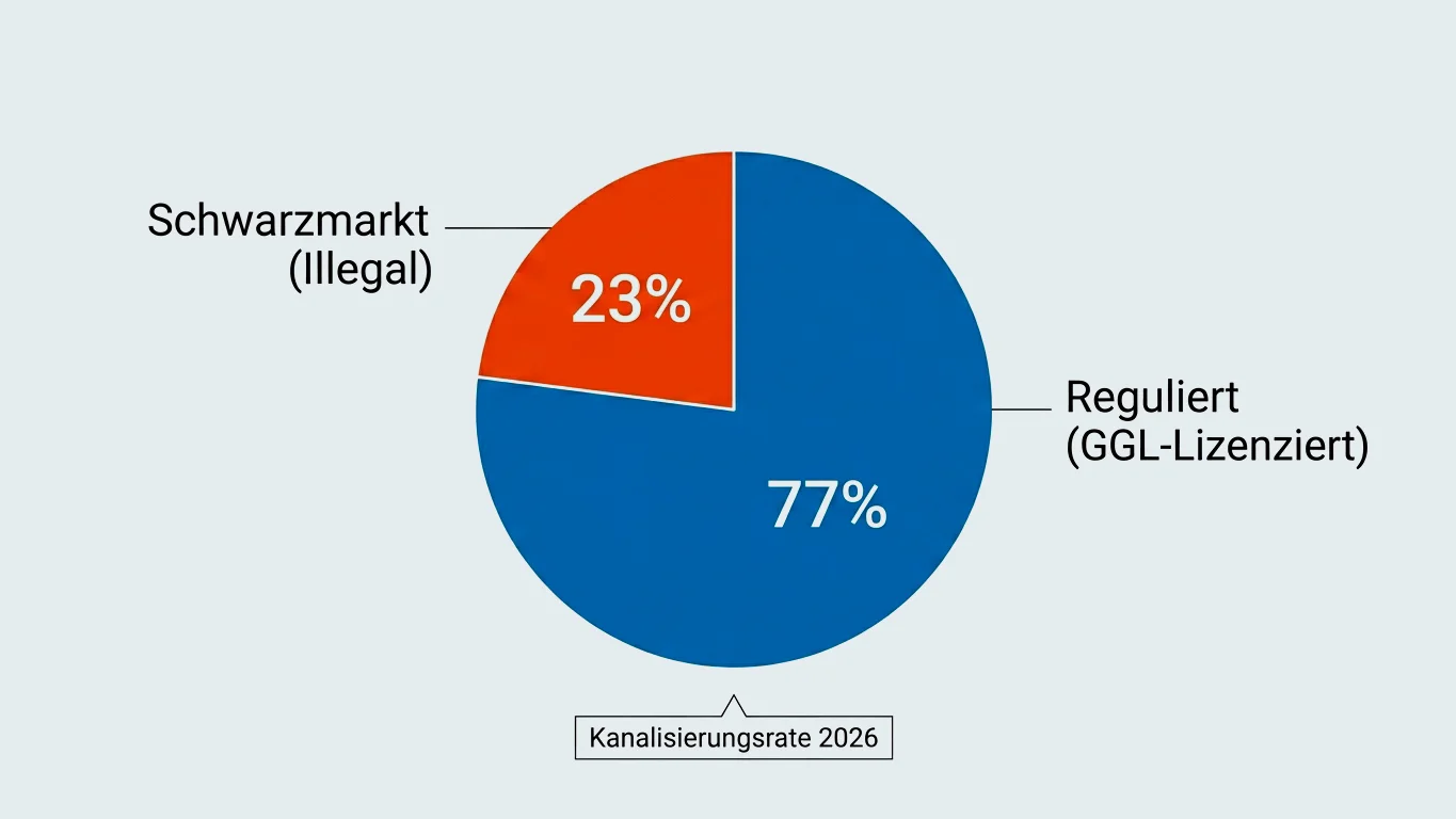 Schwarzmarkt Online-Glücksspiel Deutschland 2025 – GGL Marktanteil illegaler Anbieter und Sperrmaßnahmen