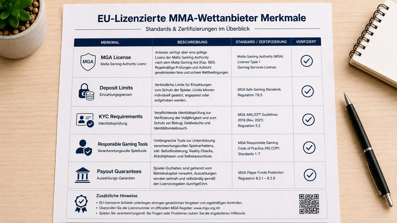 Lizenz eines MMA-Wettanbieters beim Regulator verifizieren – MGA und GGL Lizenzprüfung erklärt