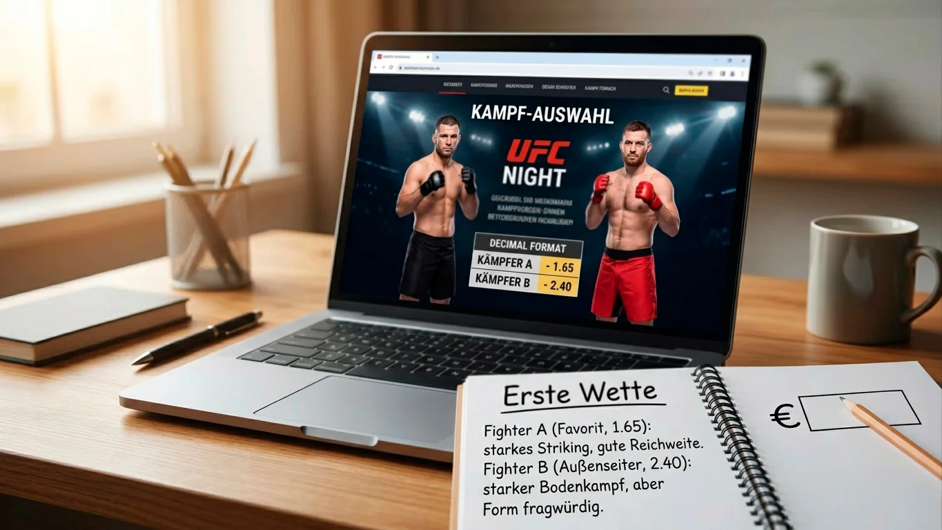 Erste MMA-Wette platzieren – Schritt-für-Schritt-Anleitung für UFC-Einsteiger auf deutschen Sportwetten-Plattformen