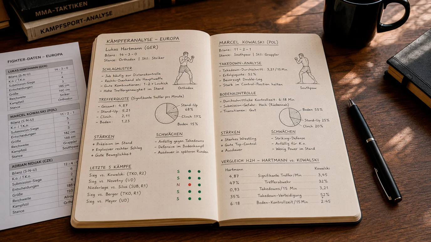 KSW Kämpferanalyse für europäische MMA-Wetter mit Schwerpunkt auf Stilanalyse und verfügbare Statistiken