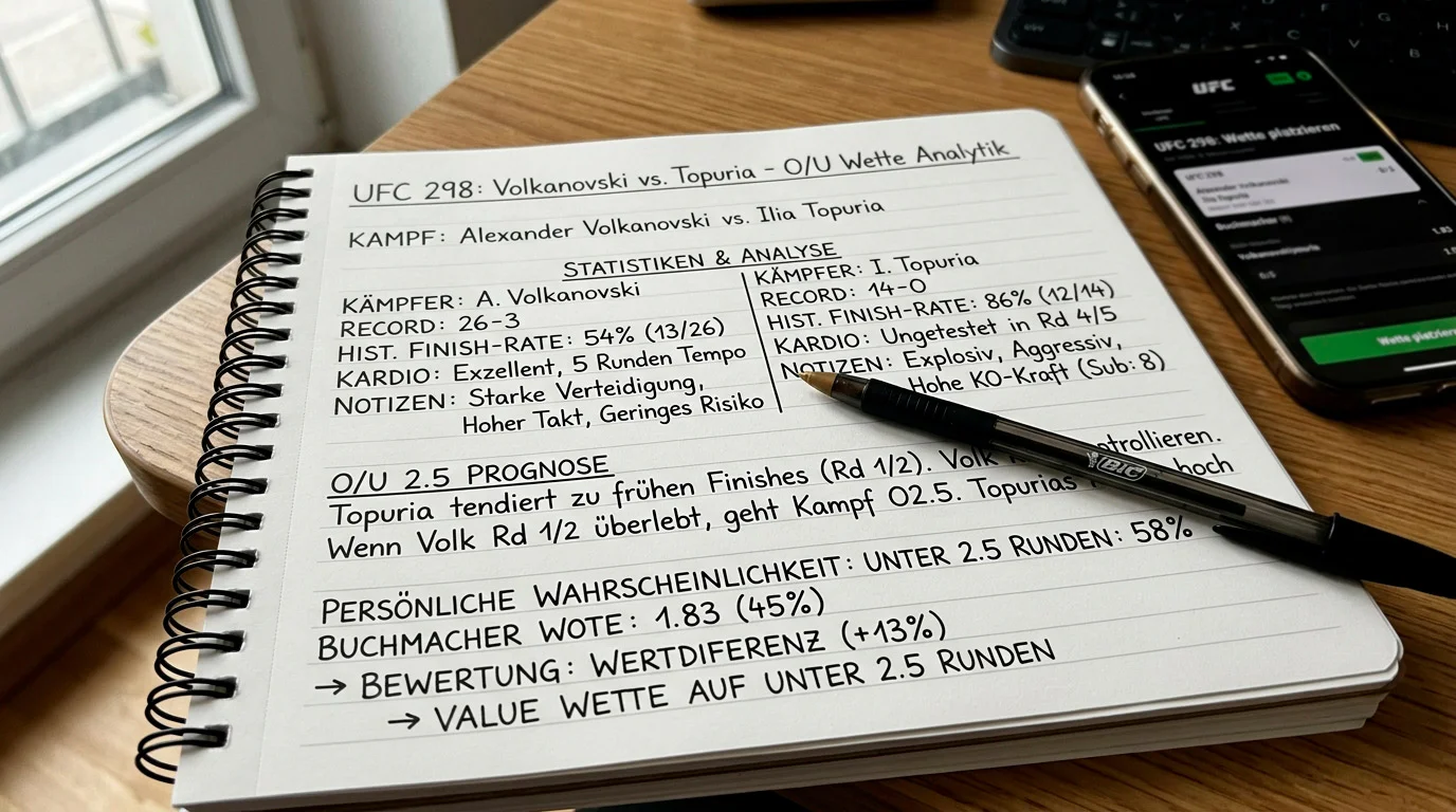 Praxisbeispiele für MMA Over/Under Wetten – Schritt-für-Schritt-Analyse eines UFC-Kampfes