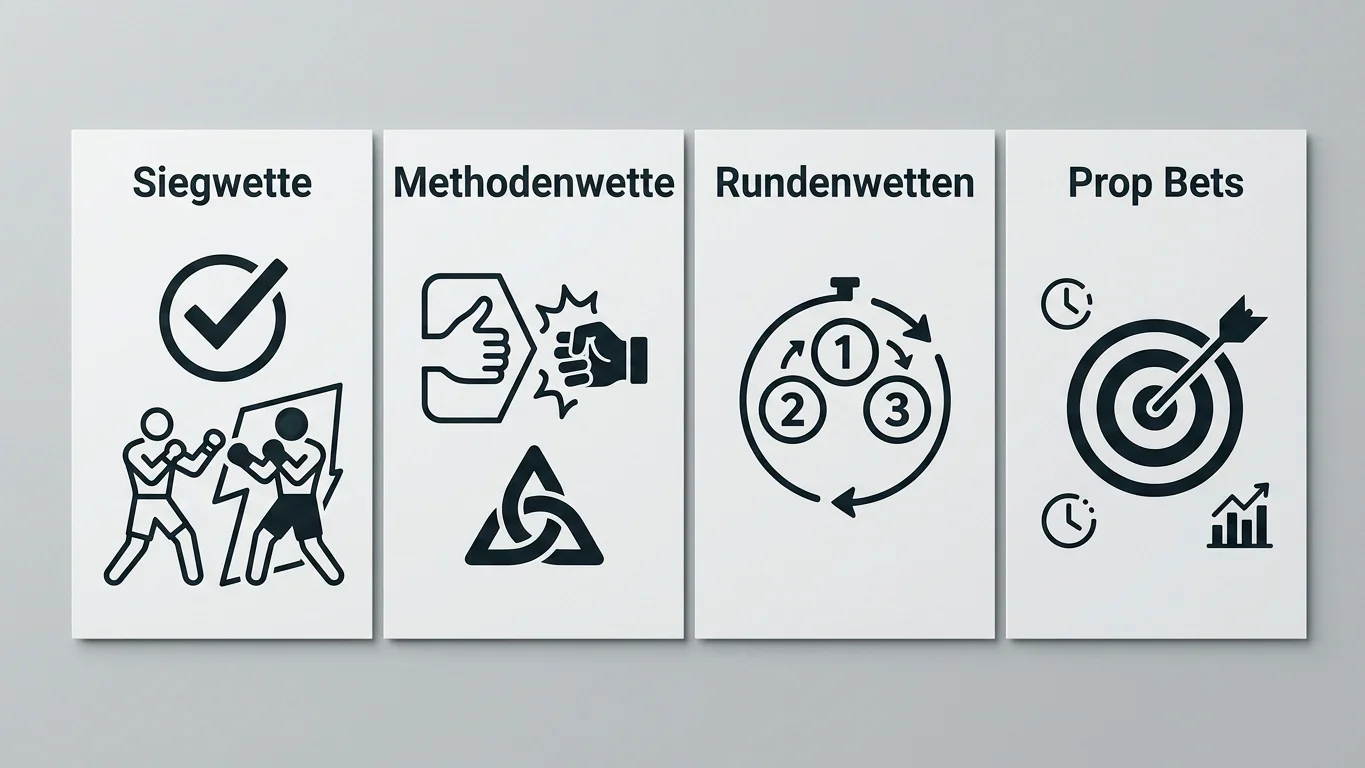 MMA-Wettarten Übersicht: Siegwette, Methodenwette, Rundenwette und Prop Bets bei UFC-Kämpfen erklärt