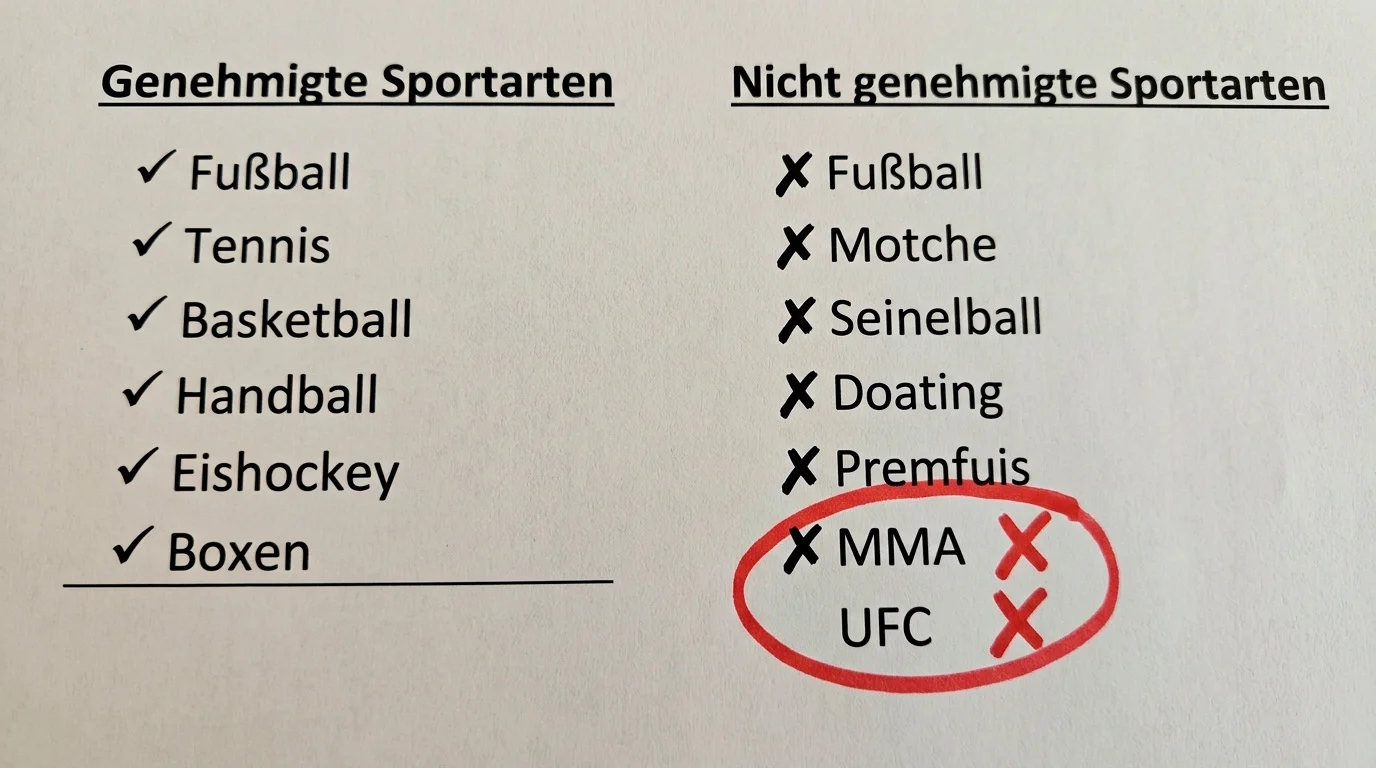 GlüStV 2021 Whitelist-Systematik für Sportwetten – erlaubte Sportarten und Ausschluss von MMA UFC