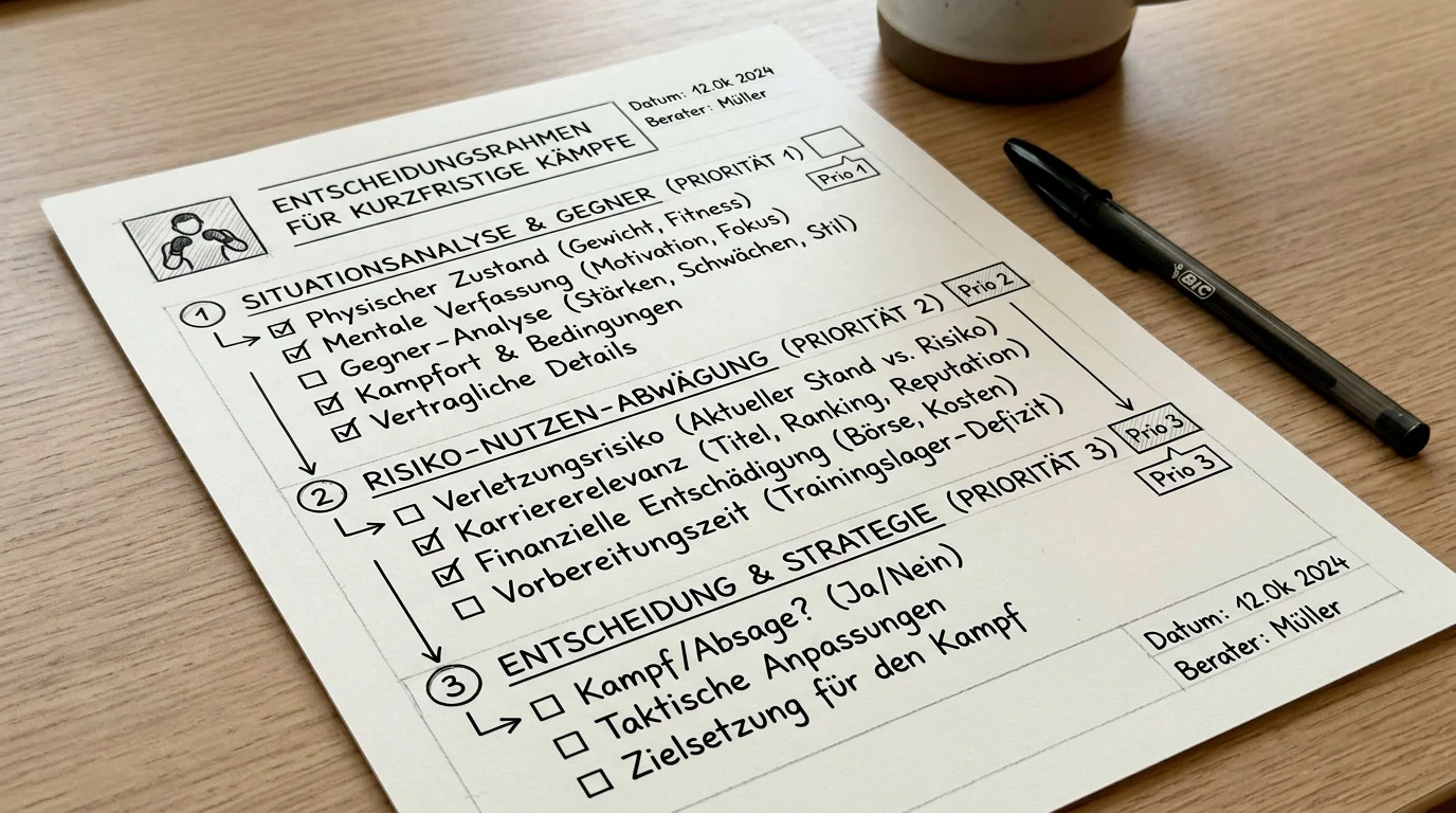 Strategisches Framework für Short-Notice-UFC-Wetten – Prioritäten und Entscheidungsregeln für MMA-Sportwetter