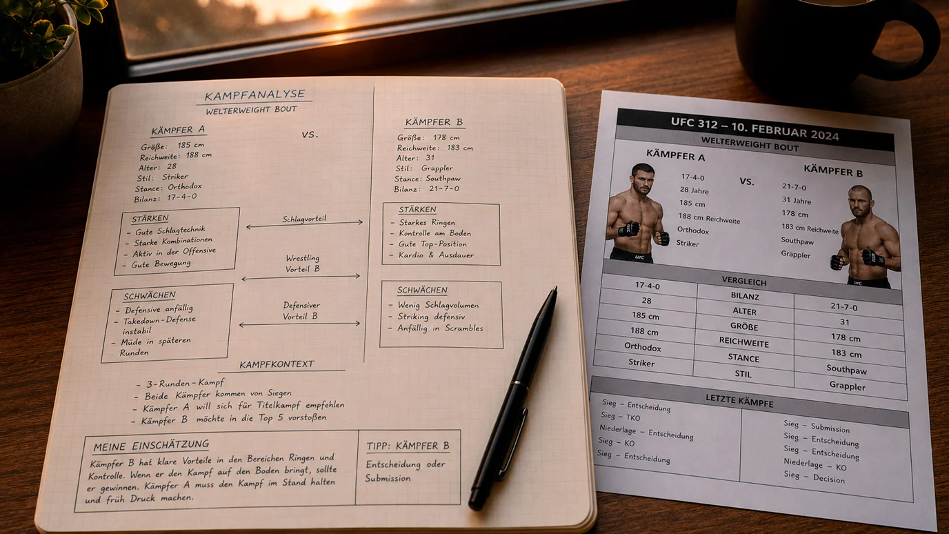 UFC Kampfpaarungen auf der Fight Card analysieren für Pre-Fight-Wettentscheidungen im MMA