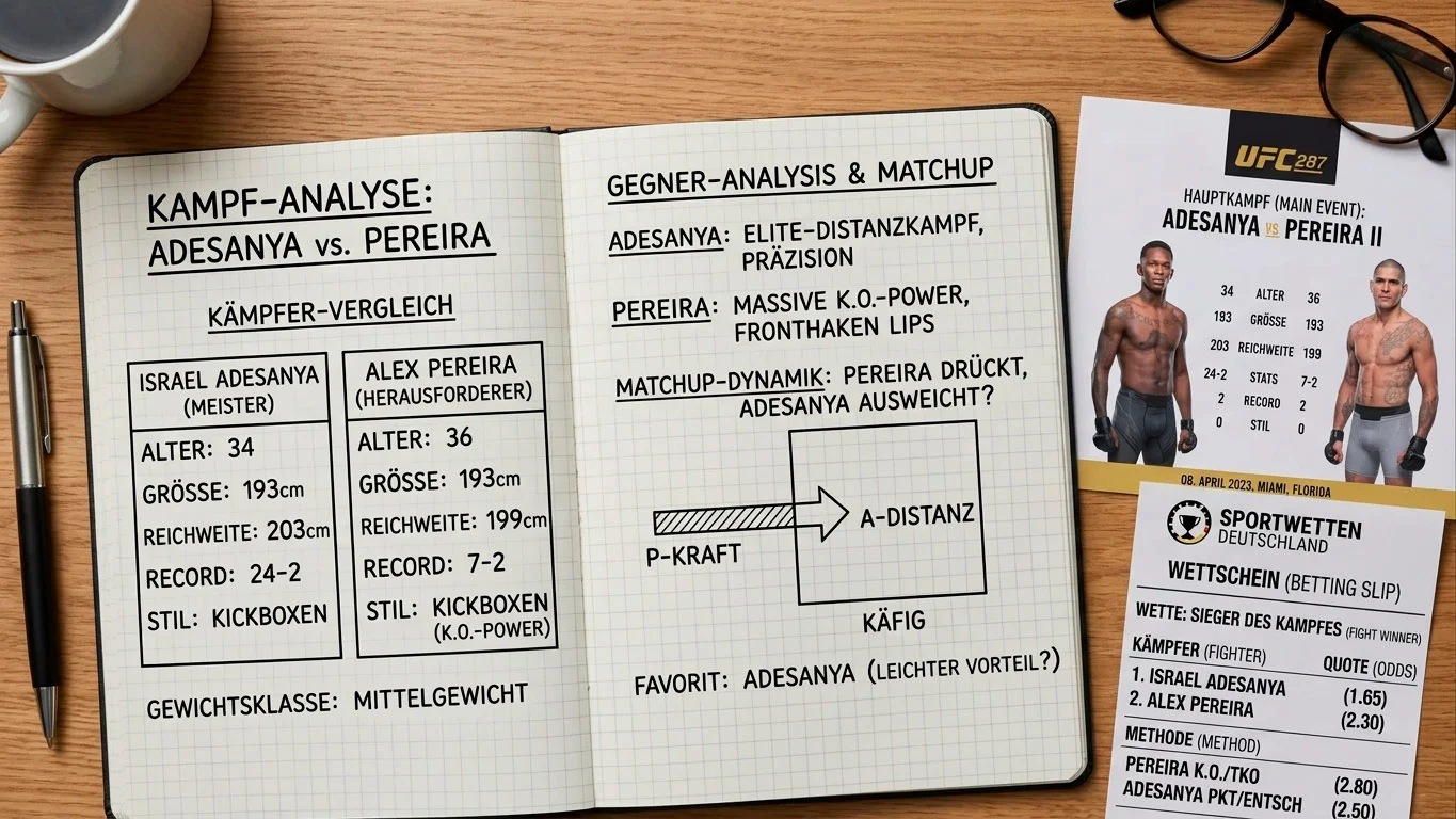 Pre-Fight-Analyse einer UFC Fight Card mit Kämpfervergleich und Quotenbewertung für MMA-Wetten