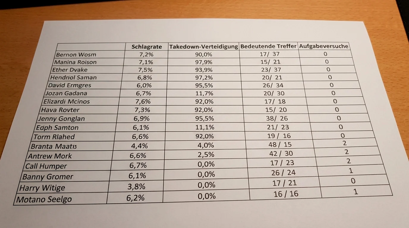 Bewertung von UFC-Kämpferstatistiken für MMA-Wetten – Datenquellen und Aussagekraft im Wettkontext