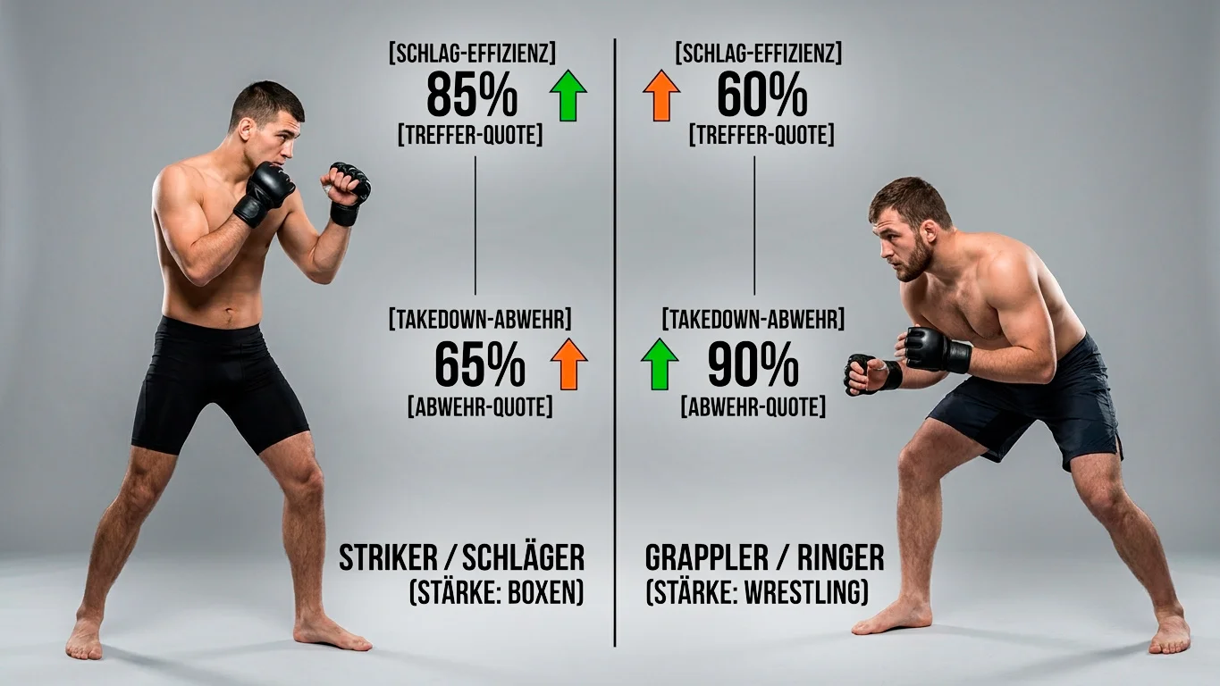 UFC-Kämpfer Stilmatchup-Analyse für Wetten: Striker vs. Grappler, Takedown-Defense und Cardio im Vergleich