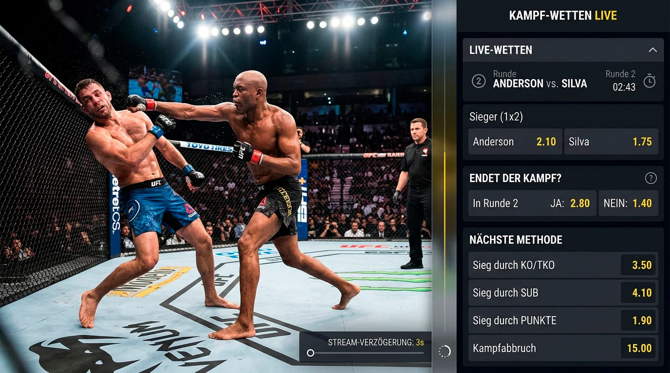 UFC Live-Wetten In-Play-Märkte: Stream-Delay-Risiken und Momentum-Shifts beim MMA In-Play Betting erklärt