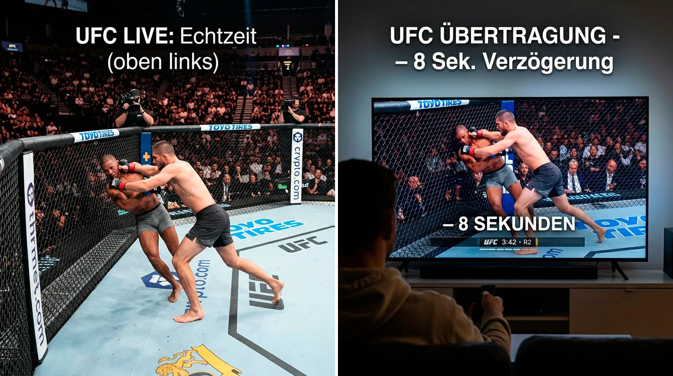 Stream-Delay beim UFC Live-Wetten – Verzögerung zwischen Arena-Geschehen und Übertragung erklärt