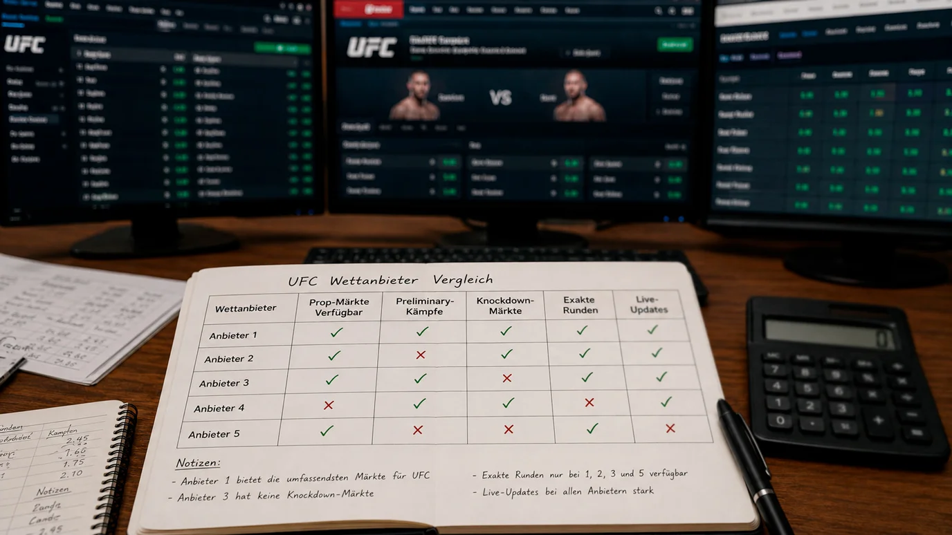 Anbietervergleich für UFC Prop Bets – welche Buchmacher die größte Sonderwetten-Auswahl bieten