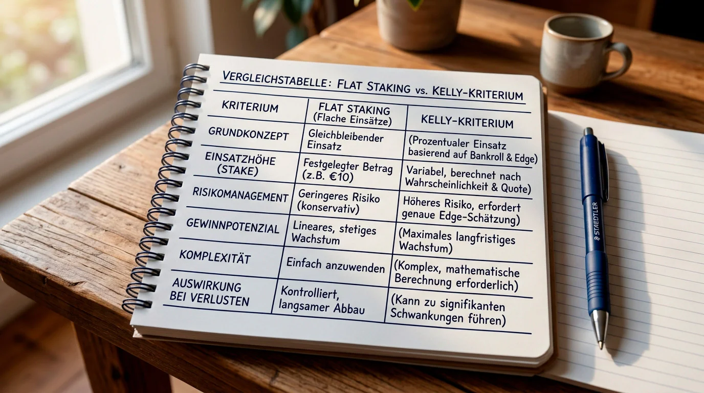 Vergleich von Flat-Staking und Kelly-Kriterium für MMA UFC Wetten Staking-Strategien
