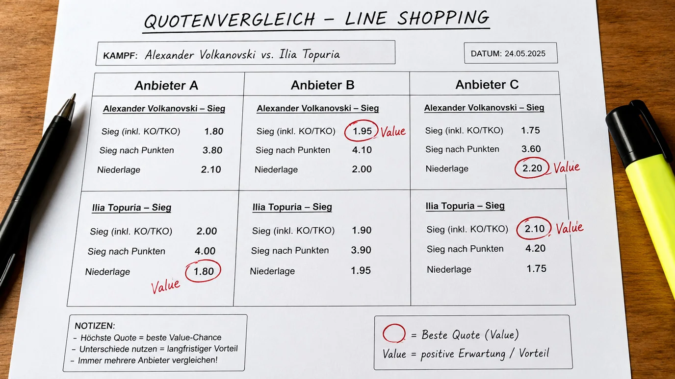 Value Bet UFC: Quotenvergleich und Marktineffizienzen bei MMA-Wetten identifizieren mit Implied Probability